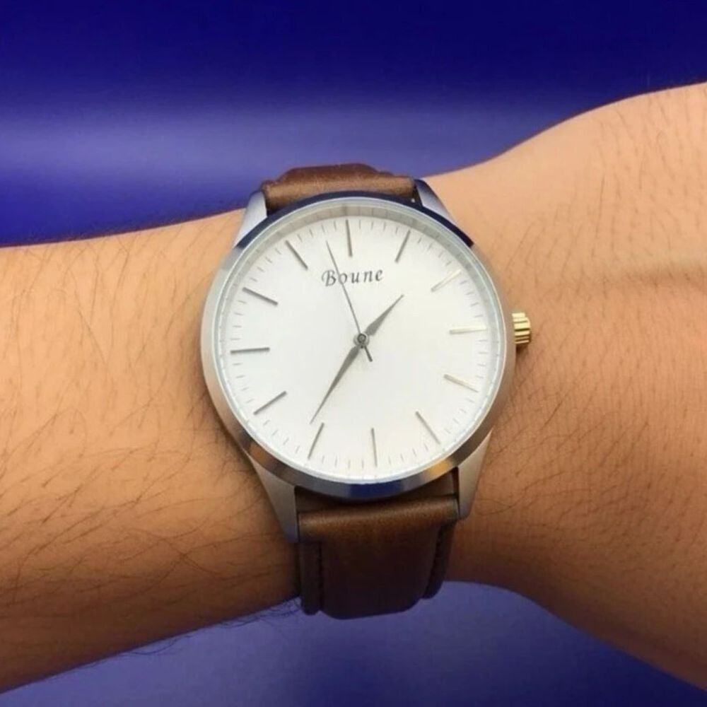 Bourne Gray Dial 45 mm face and Silver Men's Watch Working